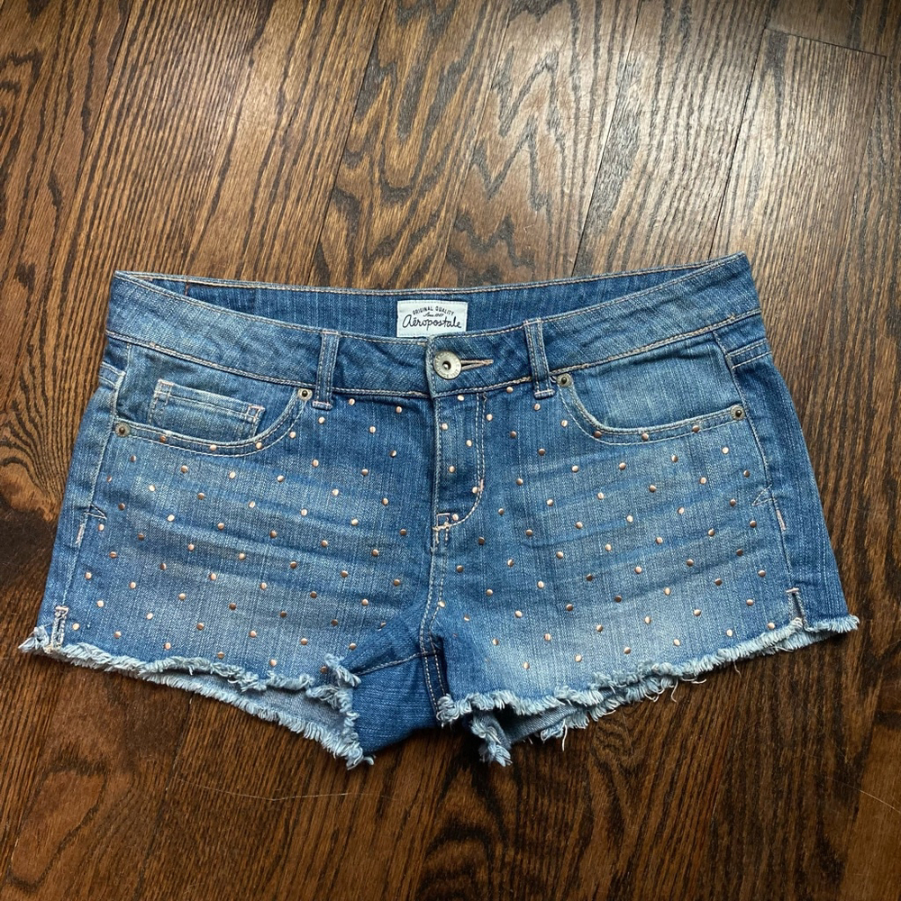 Aeropostale studded Denim Shorts Size 7/8 Blue